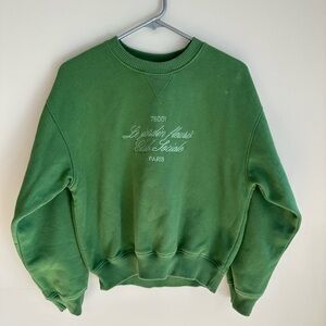 Green Parisian Text Sweatshirt